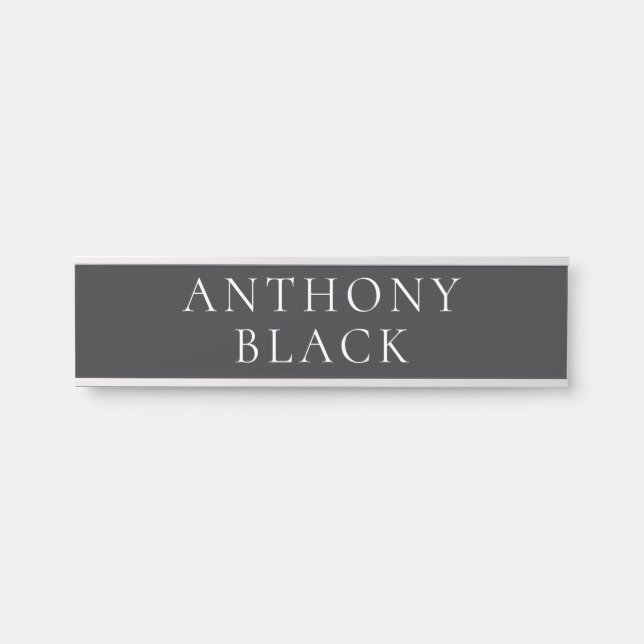 Matte Black Minimalist Plain Elegant Classical Door Sign (Front)