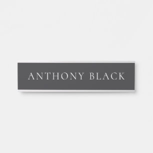 Matte Black Minimalist Plain Elegant Classical Door Sign