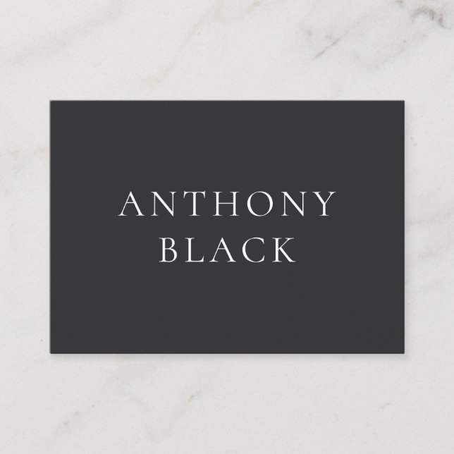 Matte Black Minimalist Plain Elegant Classical Enclosure Card (Front)