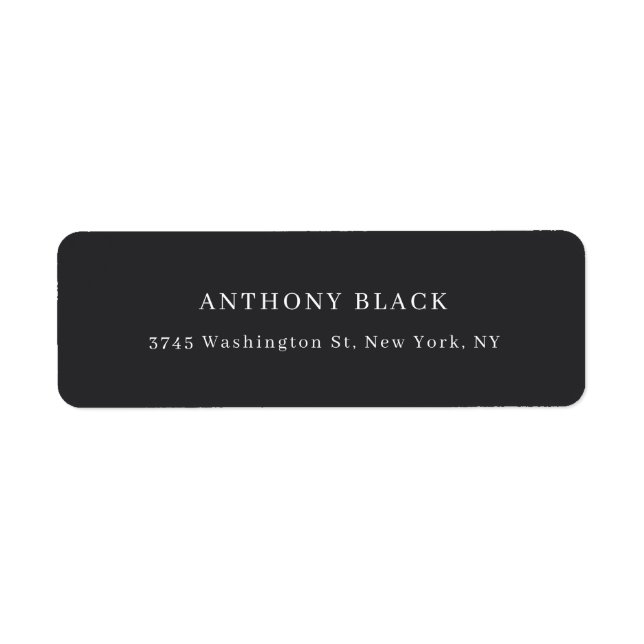 Matte Black Minimalist Plain Elegant Classical Label (Front)