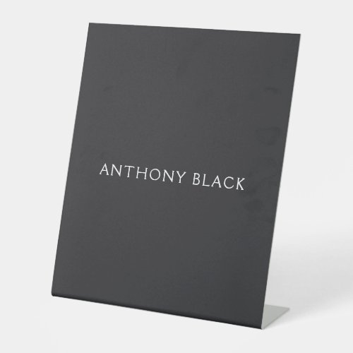 Matte Black Minimalist Plain Elegant Modern Pedestal Sign