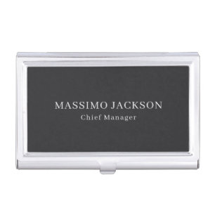 Matte Black Professional Plain Modern Elegant Business Card Case