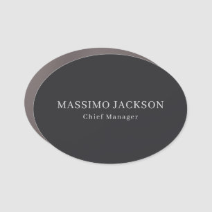 Matte Black Professional Plain Modern Elegant Car Magnet