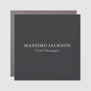 Matte Black Professional Plain Modern Elegant Car Magnet