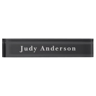 Matte Black Professional Plain Modern Elegant Desk Name Plate