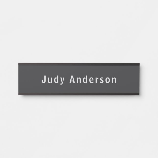 Matte Black Professional Plain Modern Elegant Door Sign (Front)