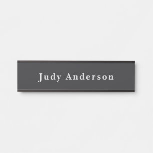 Matte Black Professional Plain Modern Elegant Door Sign