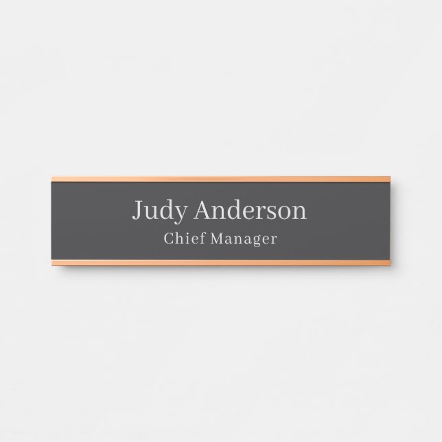 Matte Black Professional Plain Modern Elegant Door Sign (Front)