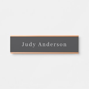 Matte Black Professional Plain Modern Elegant Door Sign