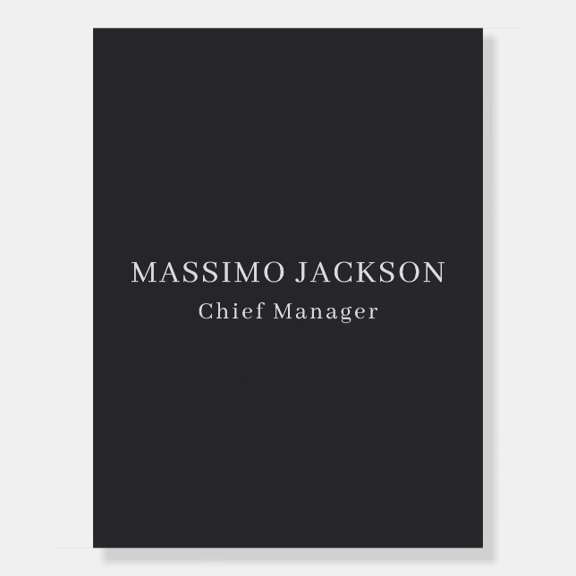 Matte Black Professional Plain Modern Elegant Foam Board (Front)