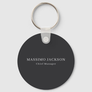 Matte Black Professional Plain Modern Elegant Keychain