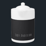 Matte Black Professional Plain Modern Elegant Name Teapot<br><div class="desc">Modern Simple Plain Professional Design</div>