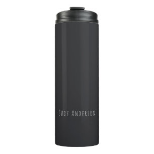 Matte Black Professional Plain Modern Elegant Name Thermal Tumbler
