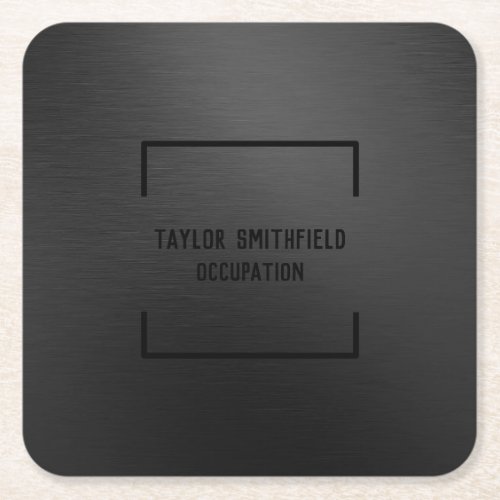 Matte Black Square Paper Coaster