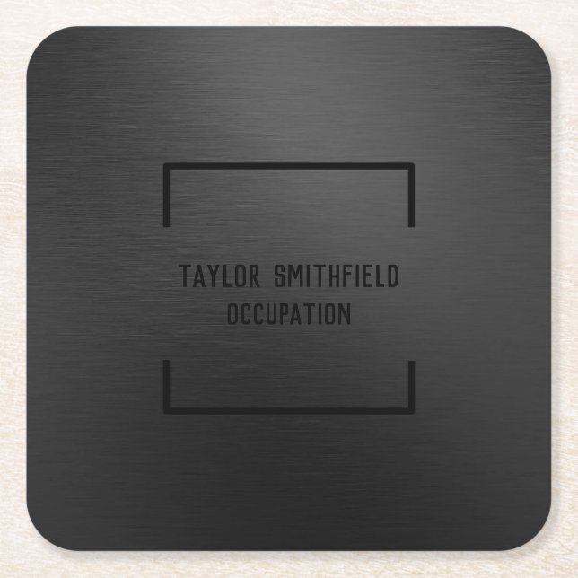 Matte Black Square Paper Coaster (Front)