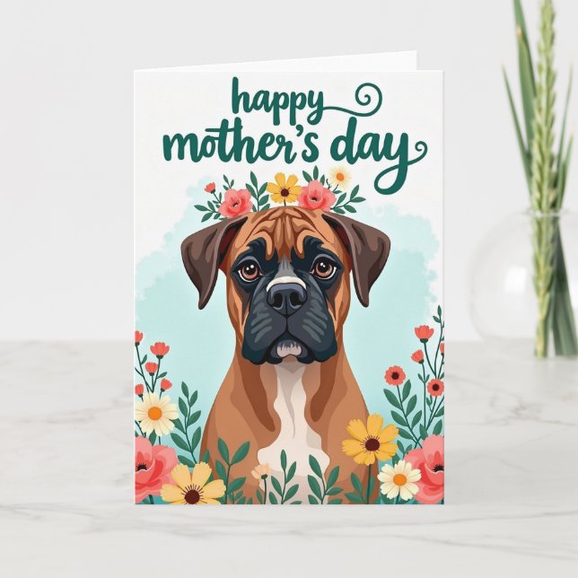 Matte Brindle Dog Portrait Card (Front)