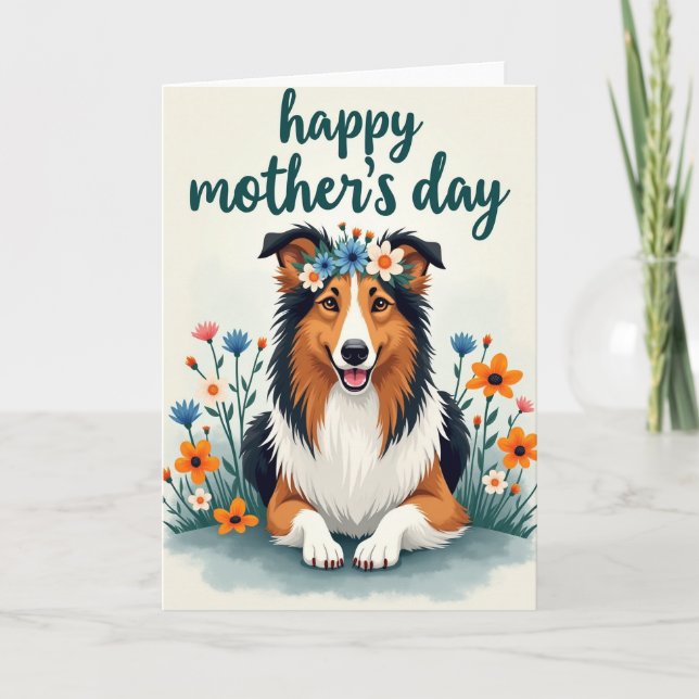 Matte Canine Floral Friend Card (Front)