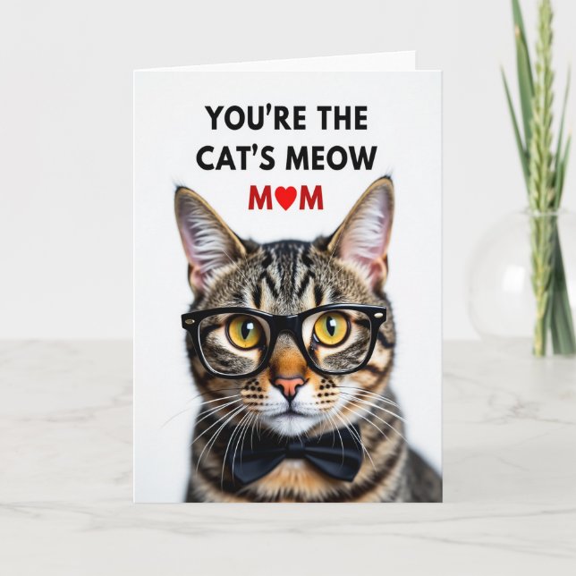 Matte Cats Meow Mom Love Card (Front)