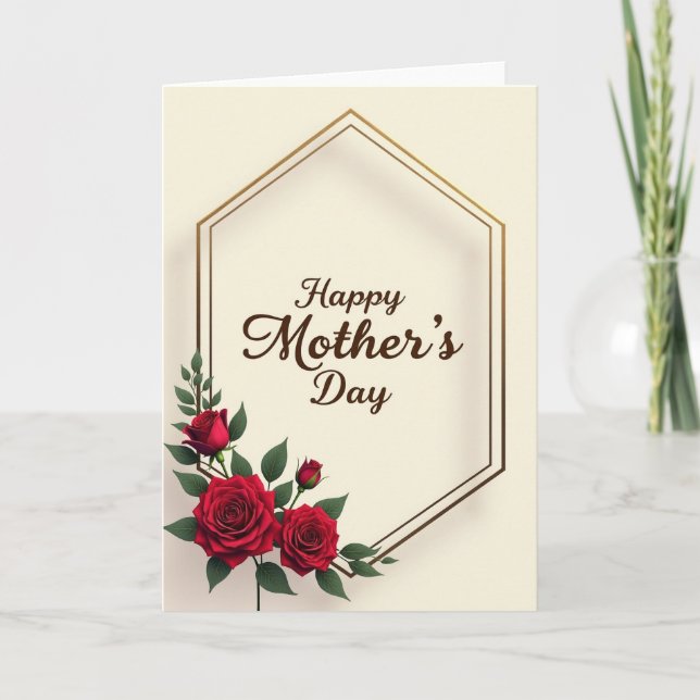 Matte Crimson Floral Card (Front)