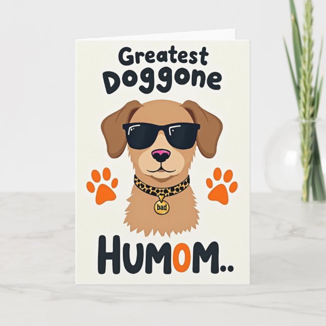 Matte Cute Dog Portrait Card (Front)
