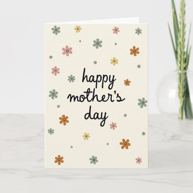 Matte Earthy Mothers Day Card (Front)