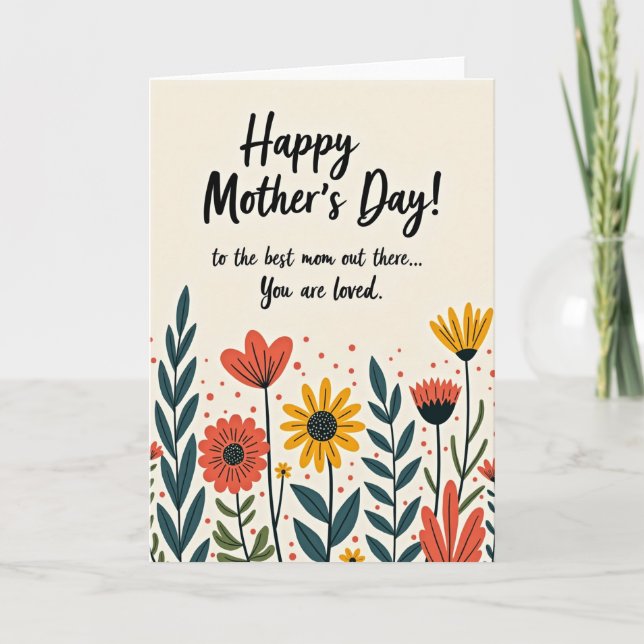 Matte Floral Celebration Card (Front)