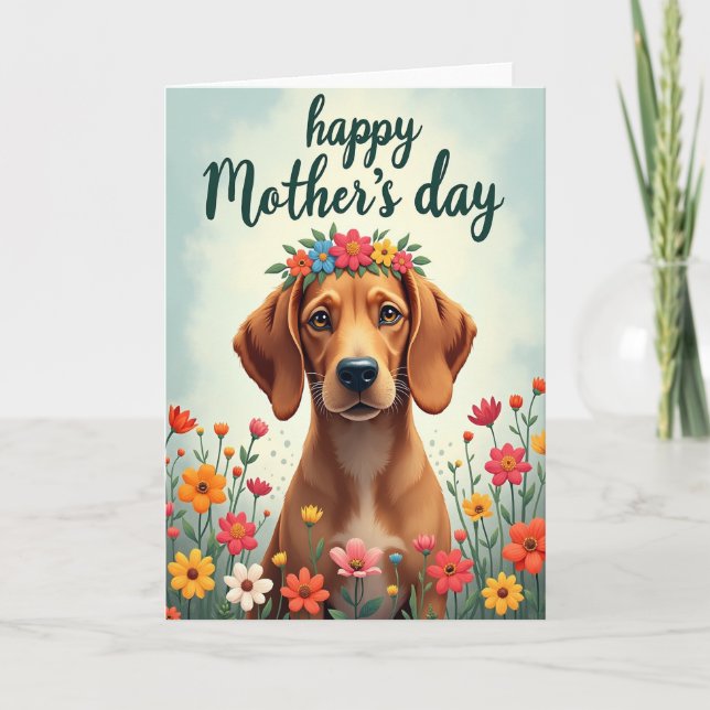 Matte Floral Dog Card (Front)