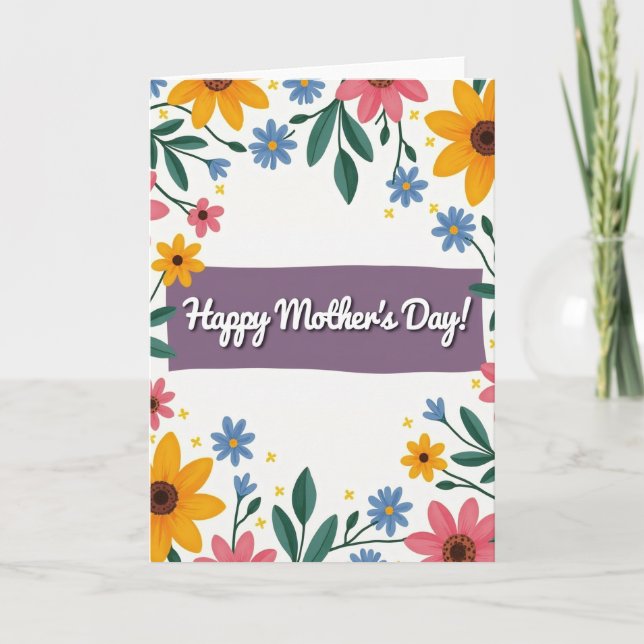 Matte Floral Greeting Card (Front)