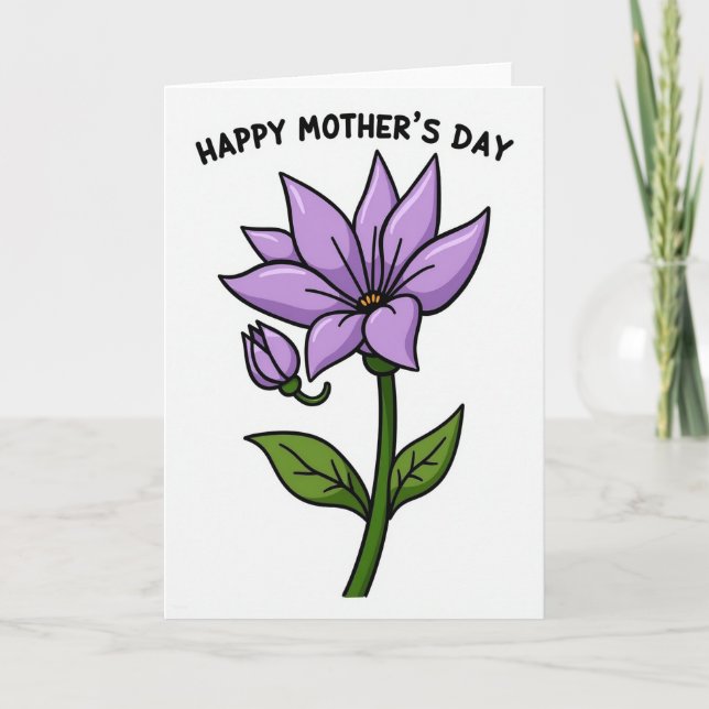 Matte Floral Happy Mothers Day Card (Front)