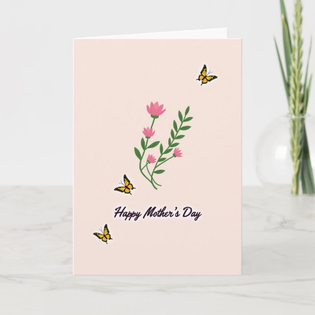 Matte Floral Mothers Day Card (Front)