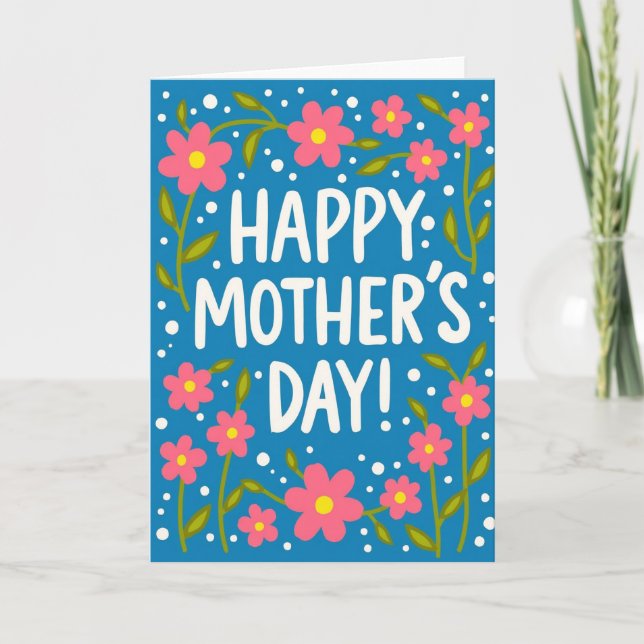 Matte Floral Thanks Card (Front)