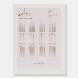 Matte frame wedding golden beige Seating Charts Foam Board