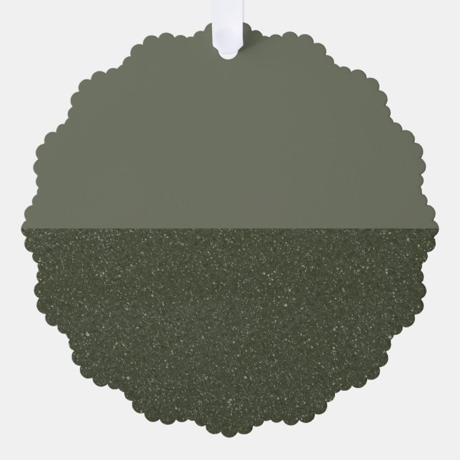 Matte & Glitter Moss Paper Ornament Card (Custom) (Front)