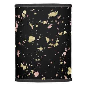 Matte Gold and Rose Gold Flakes Black Lamp Shade