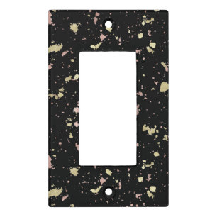Matte Gold and Rose Gold Flakes Black Light Switch Cover