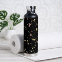 Black & Gold Drips Water Bottle by Rose Gold