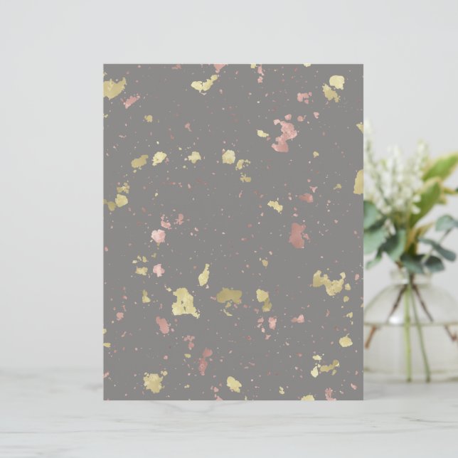Matte Gold and Rose Gold Flakes Dark Warm Gray (Standing Front)