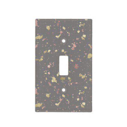 Matte Gold and Rose Gold Flakes Dark Warm Gray Light Switch Cover