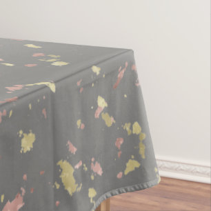 Matte Gold and Rose Gold Flakes Dark Warm Gray Tablecloth