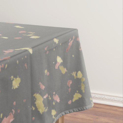 Matte Gold and Rose Gold Flakes Dark Warm Gray Tablecloth