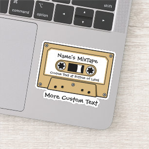 Matte Gold Audio Cassette Tape Sticker