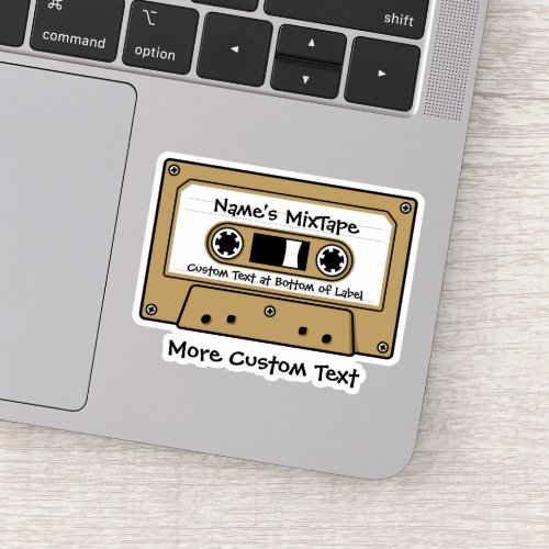 Matte Gold Audio Cassette Tape Sticker