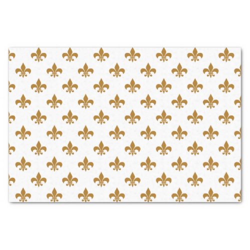 Matte Gold Fleur_de_lis on White Tissue Paper