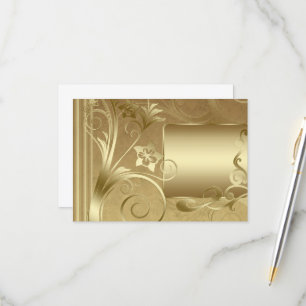 Matte gold labels RSVP card