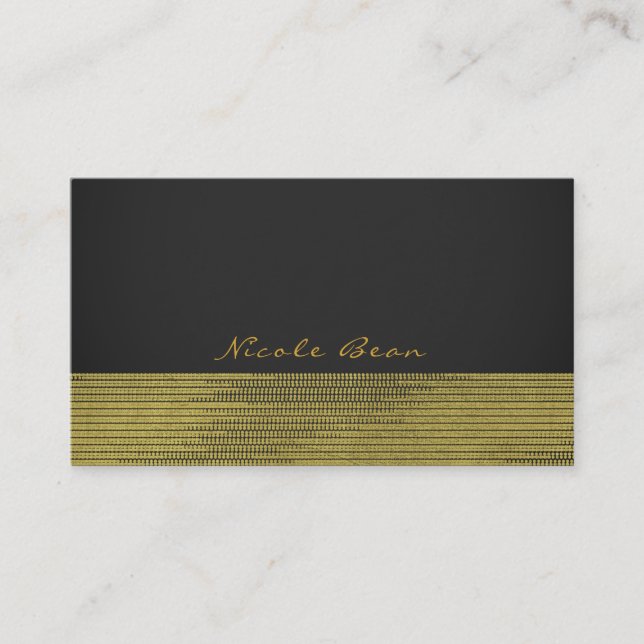 Matte Gold Modern Glam Sequins Chic Elegant Business Card (Front)