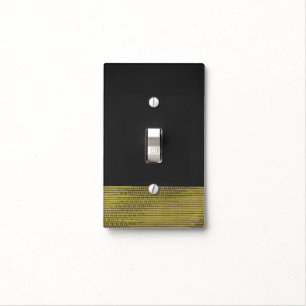 Matte Gold Modern Glam Sequins Chic Elegant Light Switch Cover