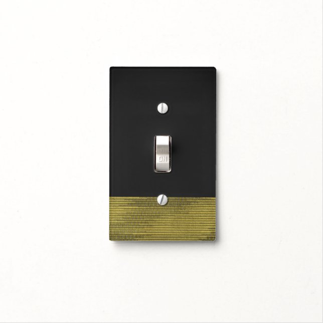 Matte Gold Modern Glam Sequins Chic Elegant Light Switch Cover (In Situ)