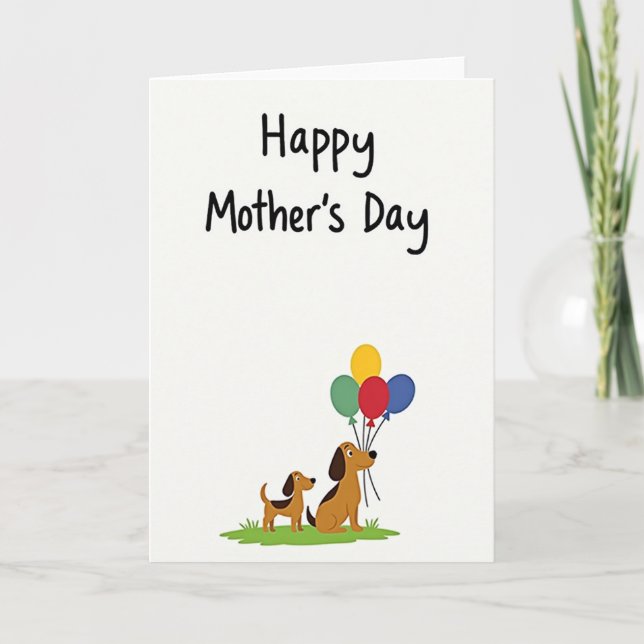 Matte Happy Mothers Day Dog Card (Front)
