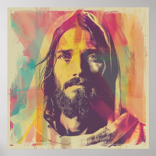 Matte Jesus Print With Wood Stand