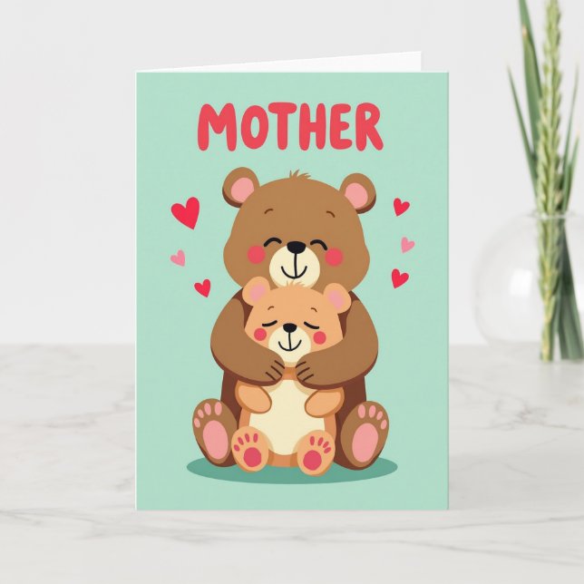 Matte Loving Bear Mother Card (Front)
